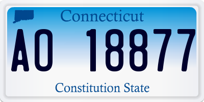 CT license plate AO18877