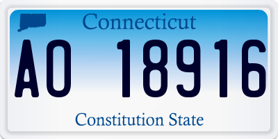 CT license plate AO18916