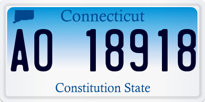 CT license plate AO18918