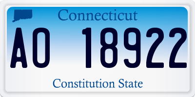 CT license plate AO18922