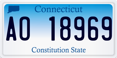 CT license plate AO18969