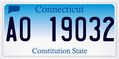 CT license plate AO19032