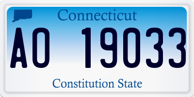 CT license plate AO19033