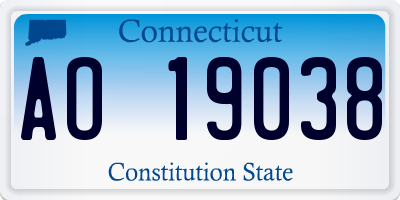 CT license plate AO19038