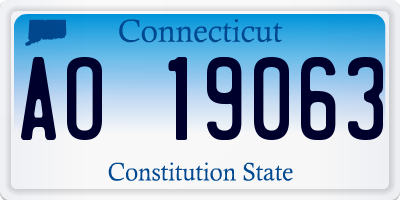 CT license plate AO19063