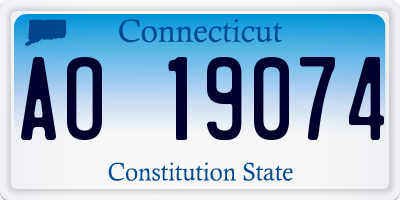 CT license plate AO19074