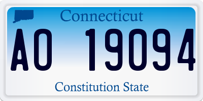 CT license plate AO19094