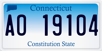 CT license plate AO19104