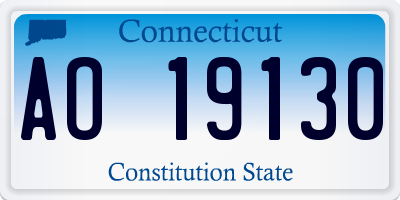CT license plate AO19130