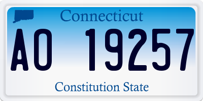CT license plate AO19257