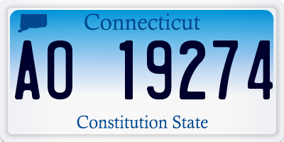 CT license plate AO19274