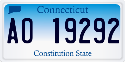 CT license plate AO19292