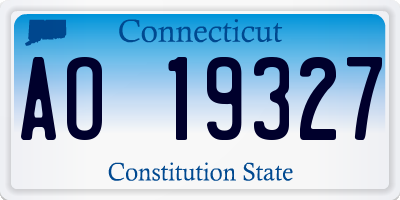 CT license plate AO19327