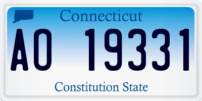 CT license plate AO19331