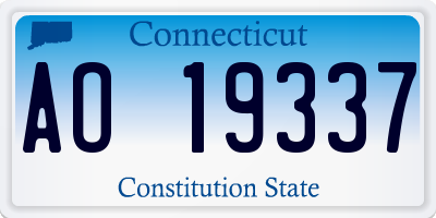 CT license plate AO19337