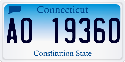 CT license plate AO19360