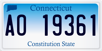 CT license plate AO19361