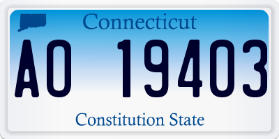 CT license plate AO19403