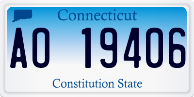 CT license plate AO19406
