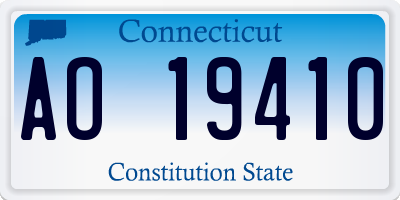 CT license plate AO19410