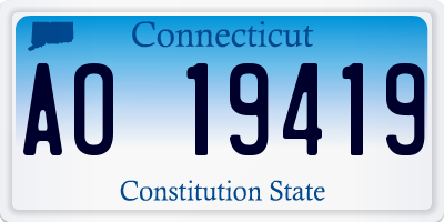 CT license plate AO19419
