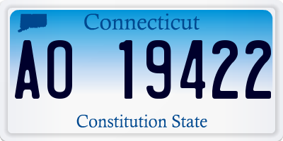 CT license plate AO19422