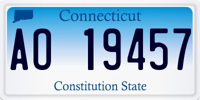 CT license plate AO19457