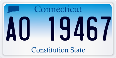 CT license plate AO19467