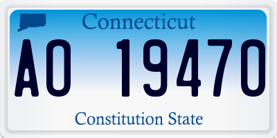 CT license plate AO19470