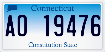 CT license plate AO19476