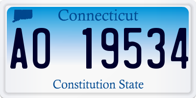 CT license plate AO19534