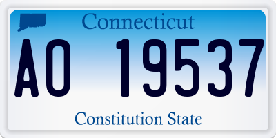 CT license plate AO19537