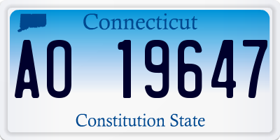 CT license plate AO19647