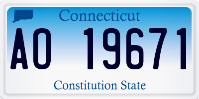 CT license plate AO19671