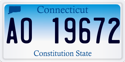 CT license plate AO19672