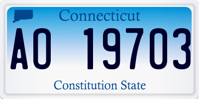 CT license plate AO19703