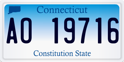 CT license plate AO19716