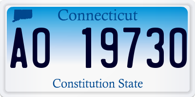 CT license plate AO19730