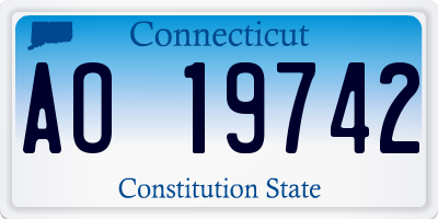 CT license plate AO19742
