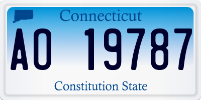 CT license plate AO19787