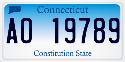 CT license plate AO19789