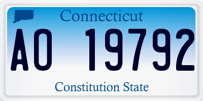 CT license plate AO19792
