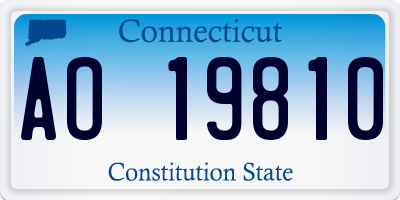 CT license plate AO19810