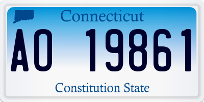 CT license plate AO19861