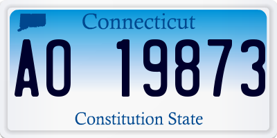 CT license plate AO19873