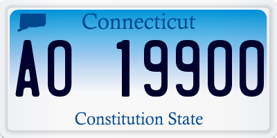 CT license plate AO19900