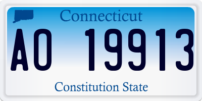 CT license plate AO19913