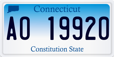 CT license plate AO19920