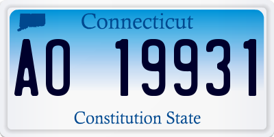CT license plate AO19931