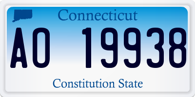 CT license plate AO19938